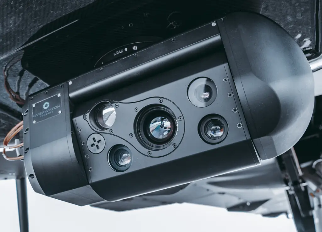 Multi-sensor camera pod mounted under an aircraft